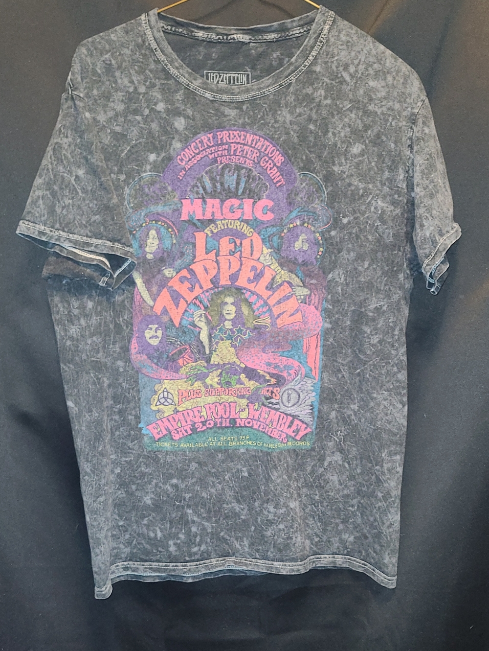 Led Zeppelin Electric Magic Washed Graphic T-Shirt Size Med